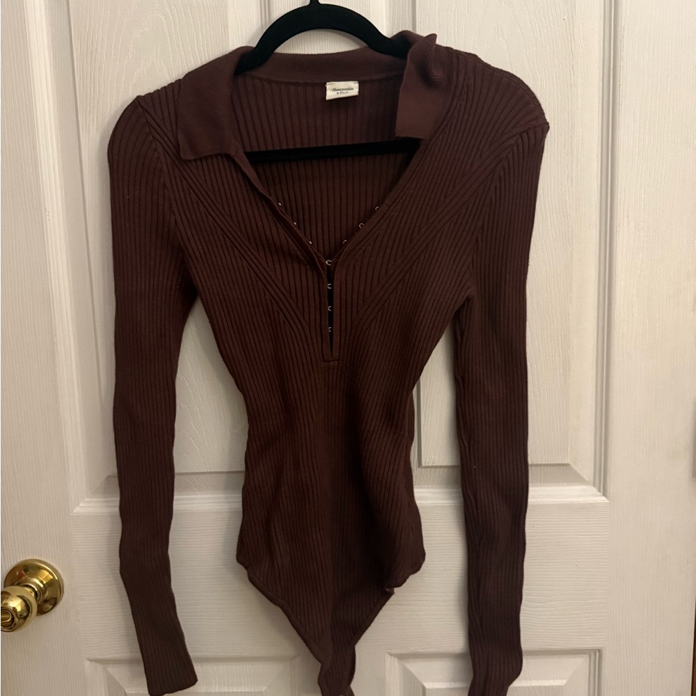 Abercrombie & Fitch long-sleeve ribbed sweater bodysuit